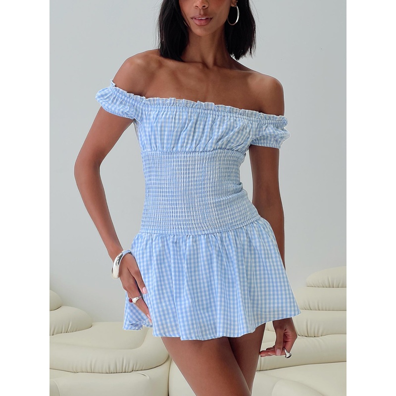 Count My Blessings Playsuit Blue Check