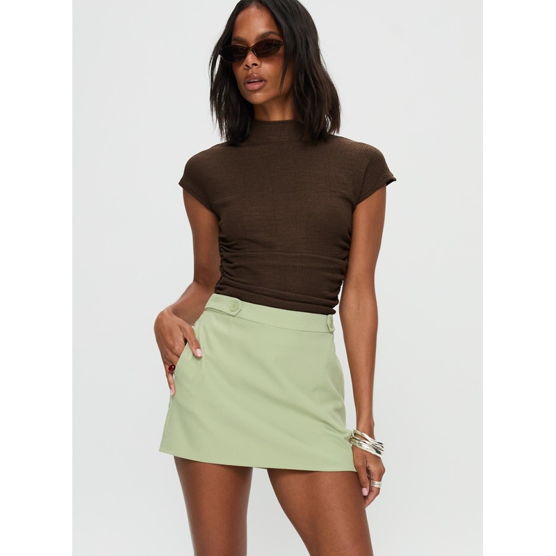 Hosier Twill Mini Skirt Green