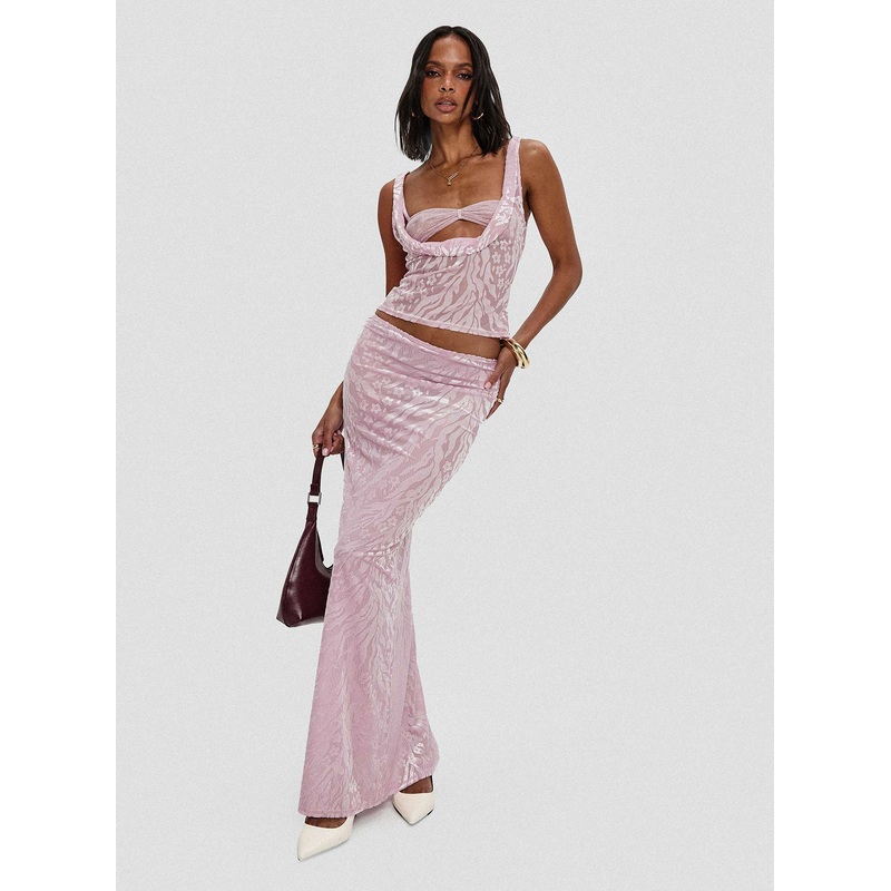 Kalei Maxi Skirt Pink Floral