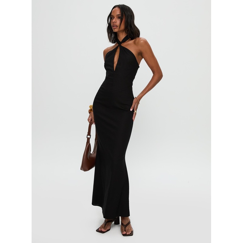 Rapture Halter Maxi Dress Black