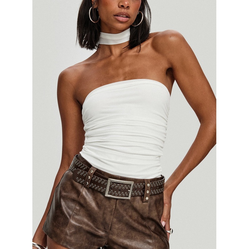 Sorelle Scarf Bodysuit White