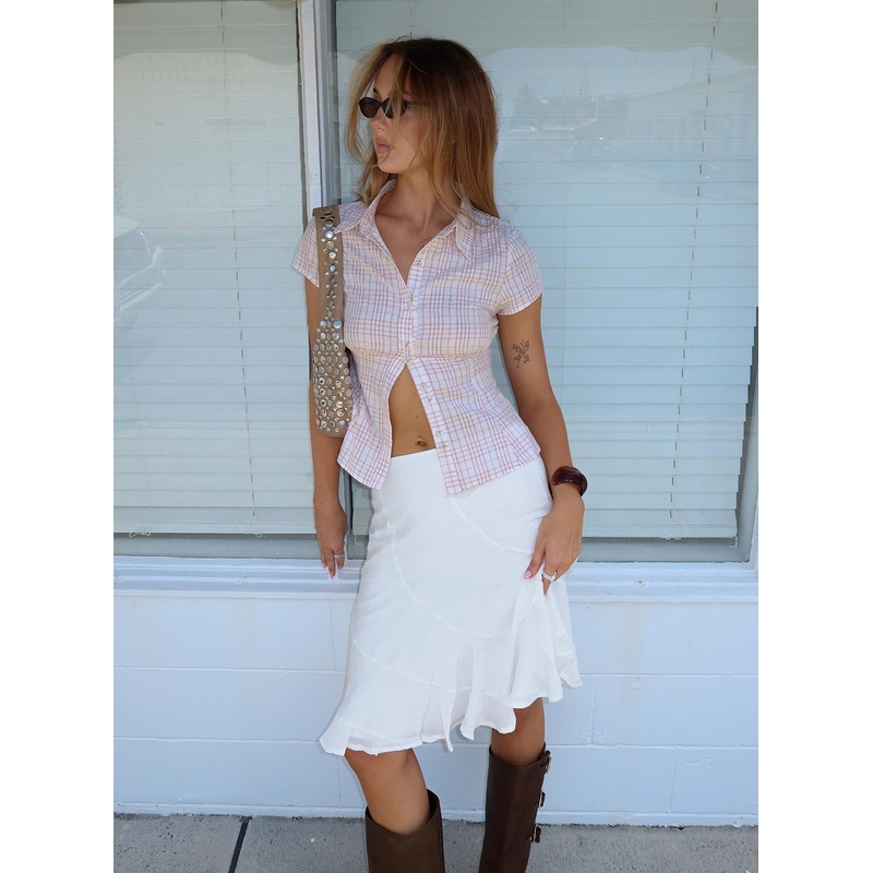 With Kindness Midi Skirt White