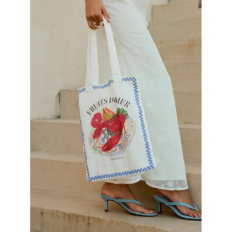 Lobster Larry Tote Bag White
