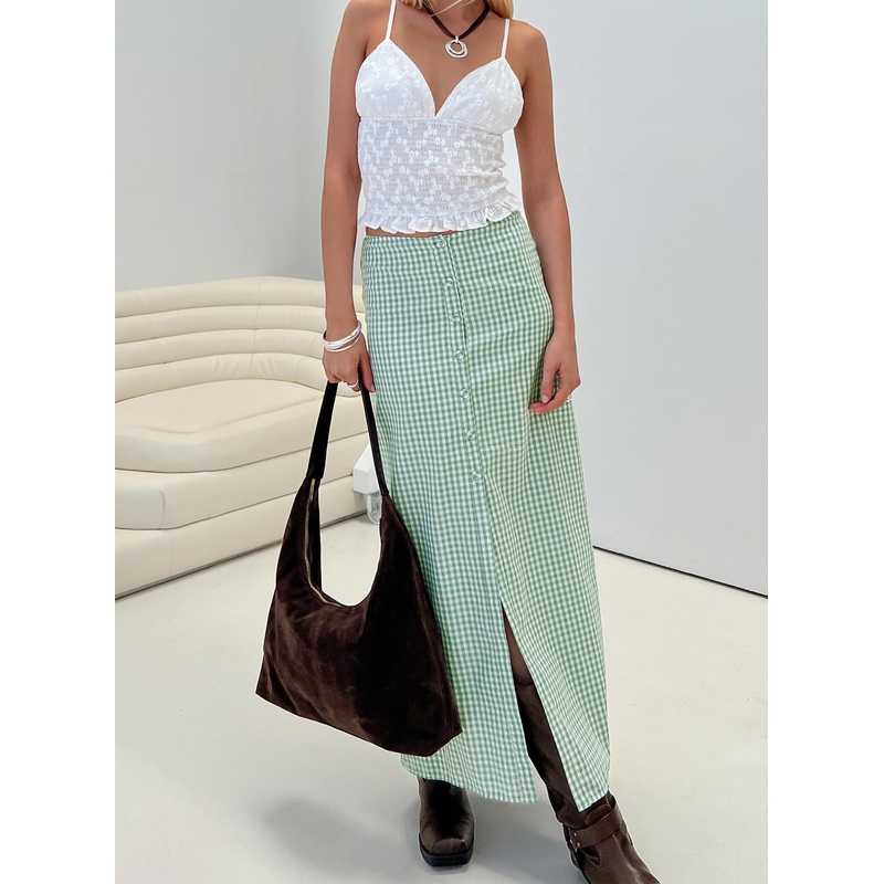 Macadamia Maxi Skirt Green / White
