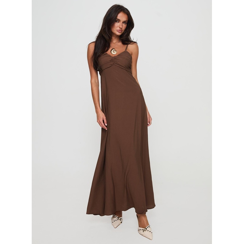 Neeka Maxi Dress Brown
