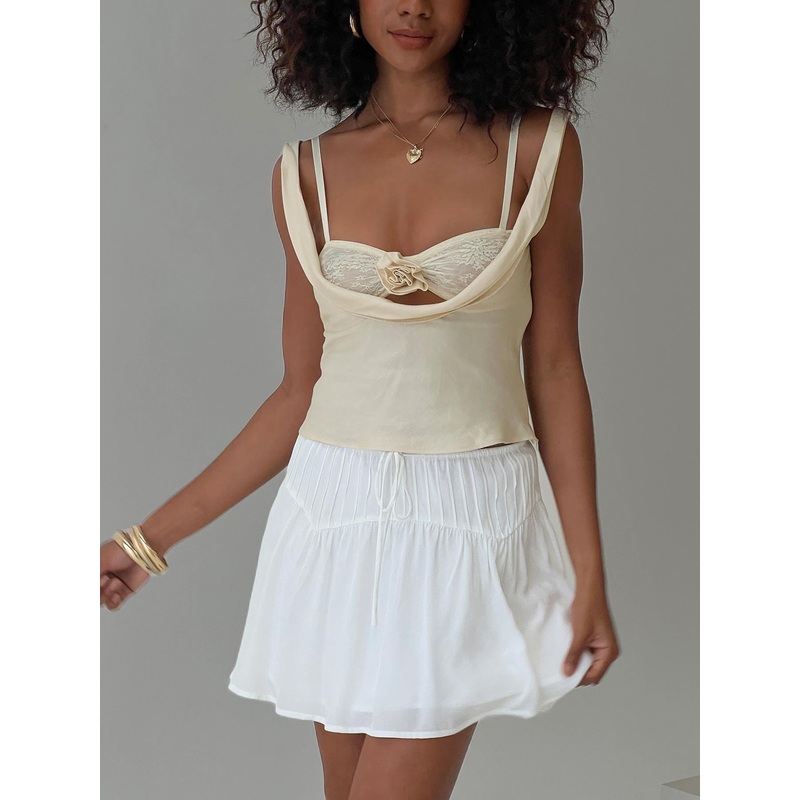 Cherry On Top Mini Skirt White
