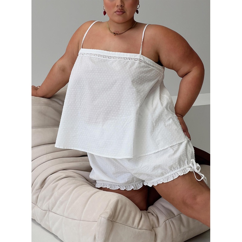 Invisible String Sleep Top White Curve
