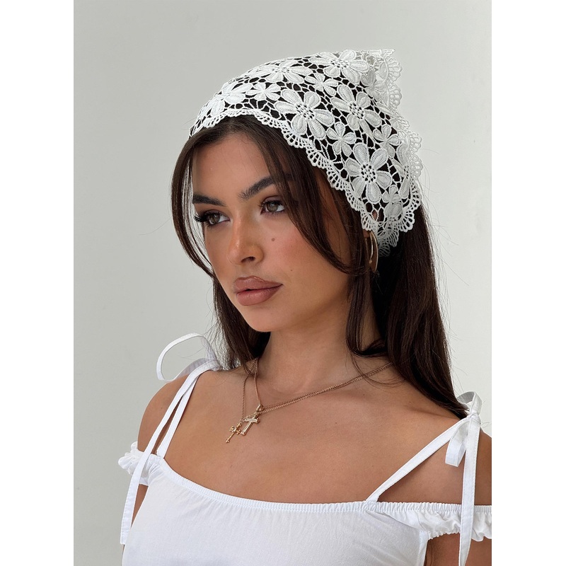 Pinot Lace Hair Scarf White