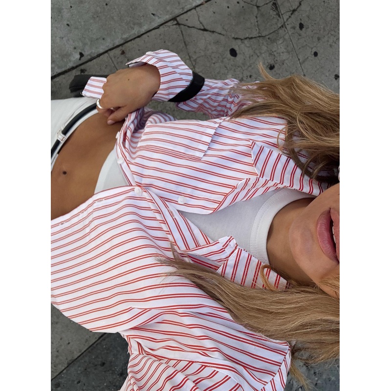 Belize Shirt Red / White Stripe