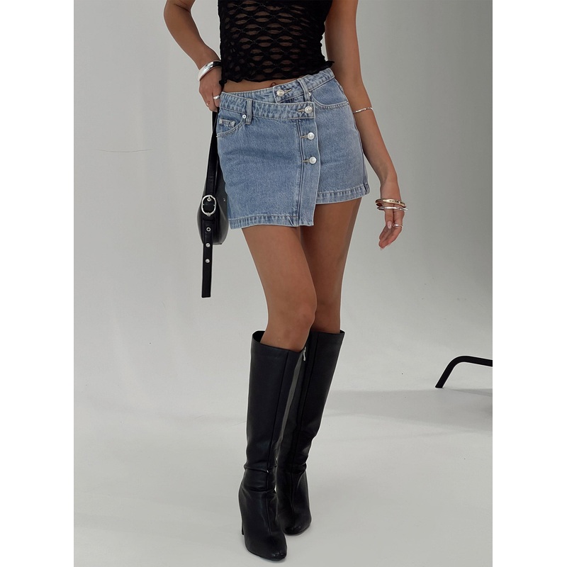 Denis Mini Denim Skirt Light Blue
