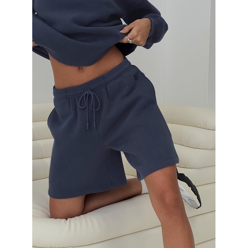 Dream Fleece Longline Shorts Navy