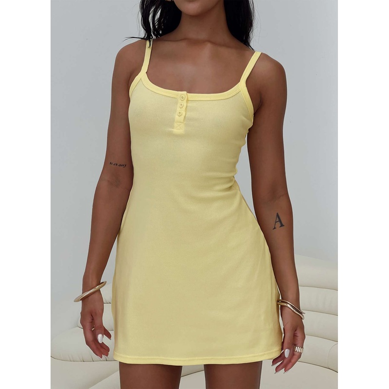 Baseline Rib Mini Dress Yellow