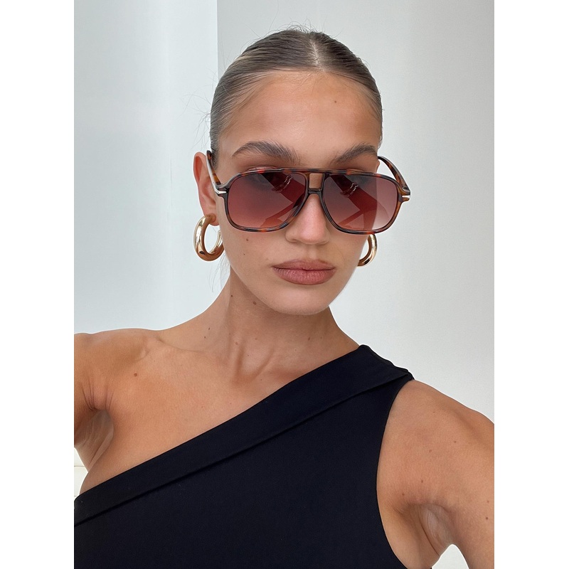 Dore Aviator Sunglasses Brown