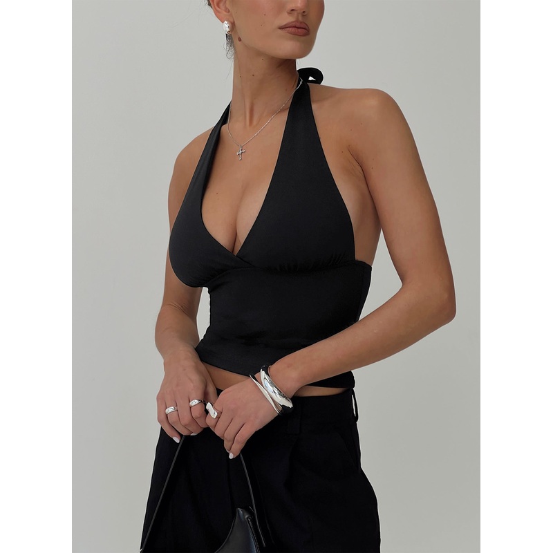 Whimsy Halter Top Black
