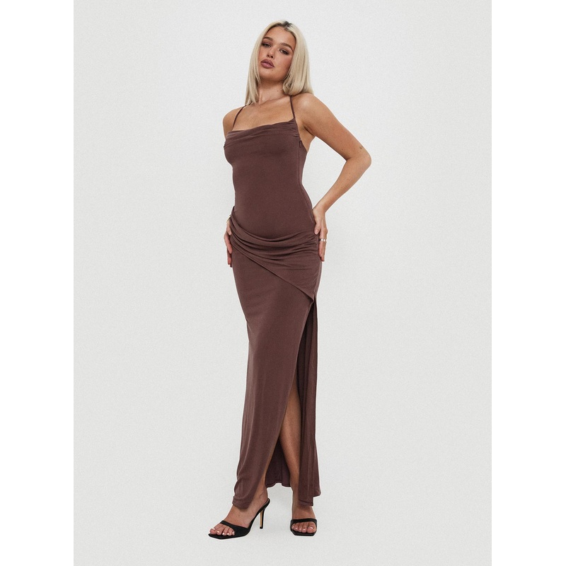 Marchesi Maxi Dress Chocolate