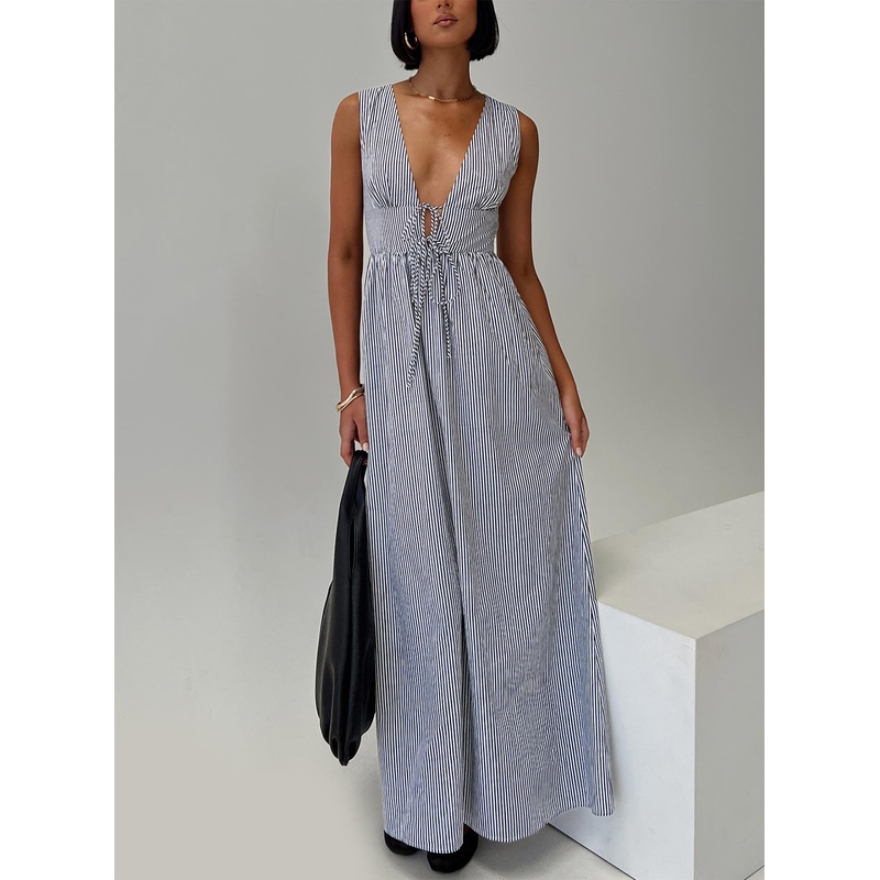 Pokey Maxi Dress Black / White Stripe