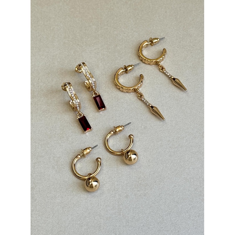 Red Corvette Earring Pack Gold