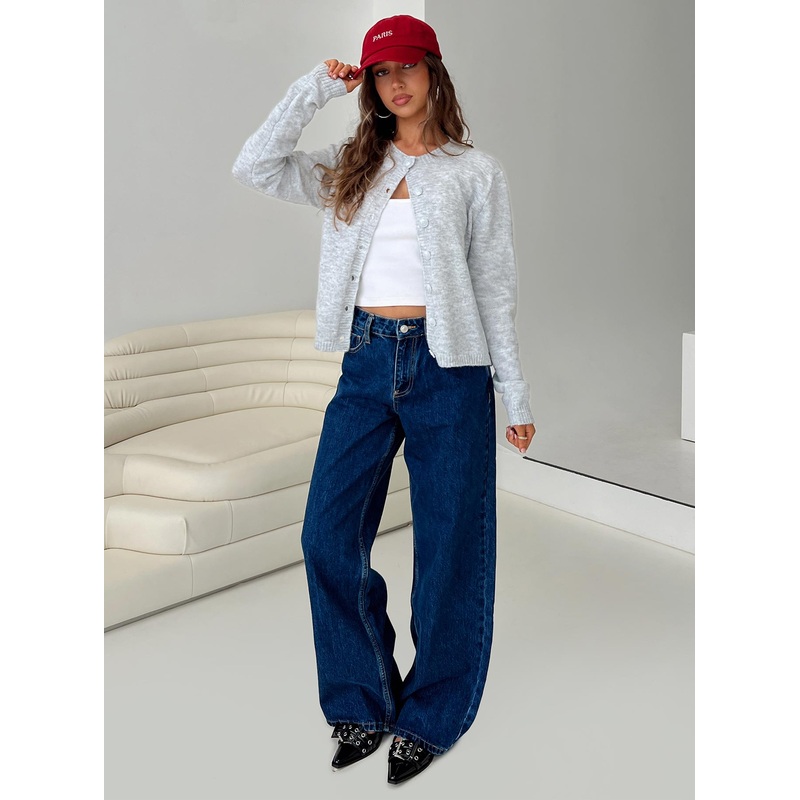 Shima Low Rise Slouch Jeans Mid Wash