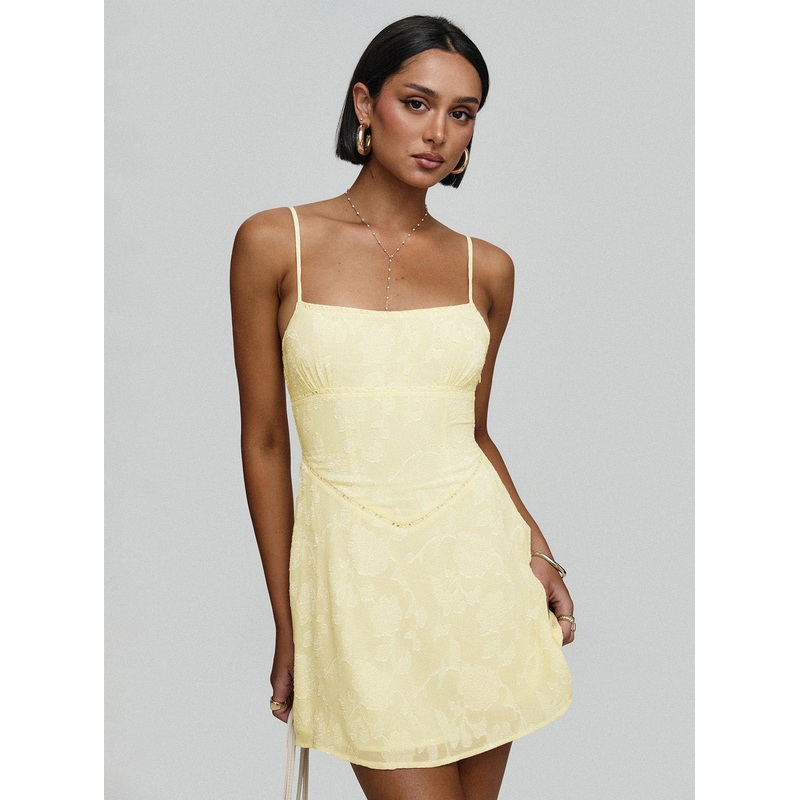 South Of France Mini Dress Yellow