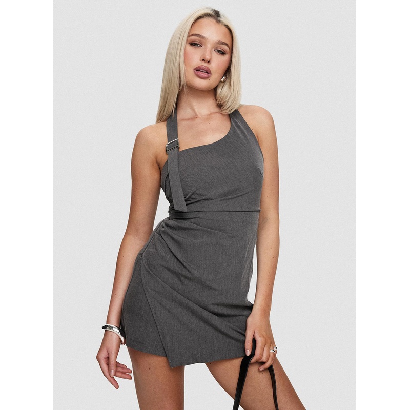 Swinton Halter Playsuit Charcoal