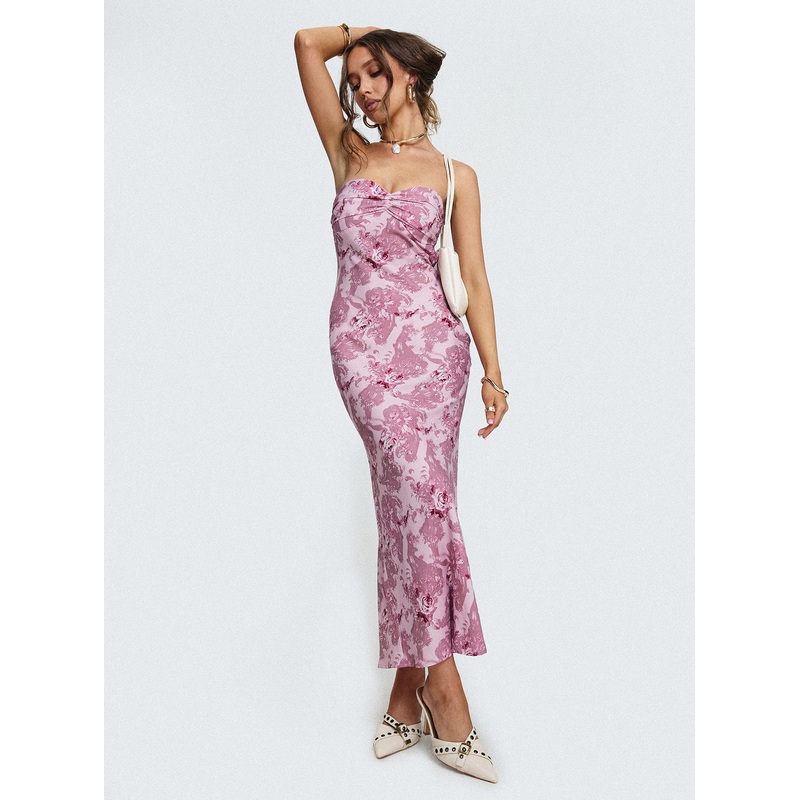 Abeila Strapless Maxi Dress Pink