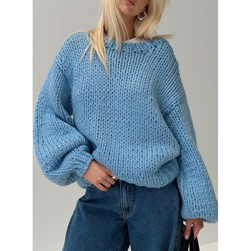 Arrowtown Hand Knit Sweater Blue