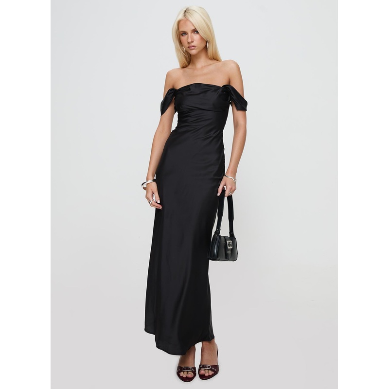 Azura Off The Shoulder Maxi Dress Black