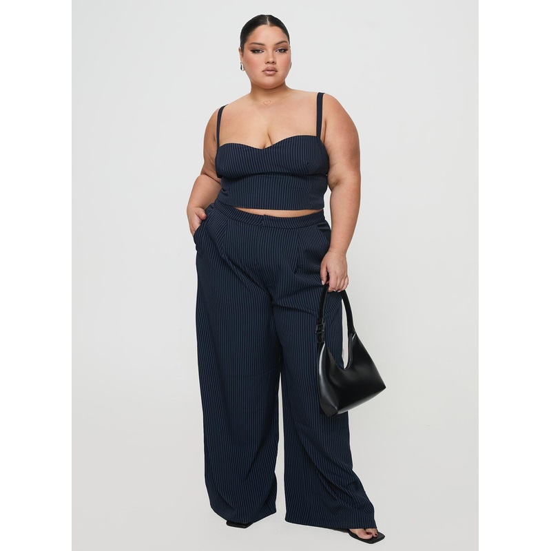 Briana Set Navy Pinstripe Curve