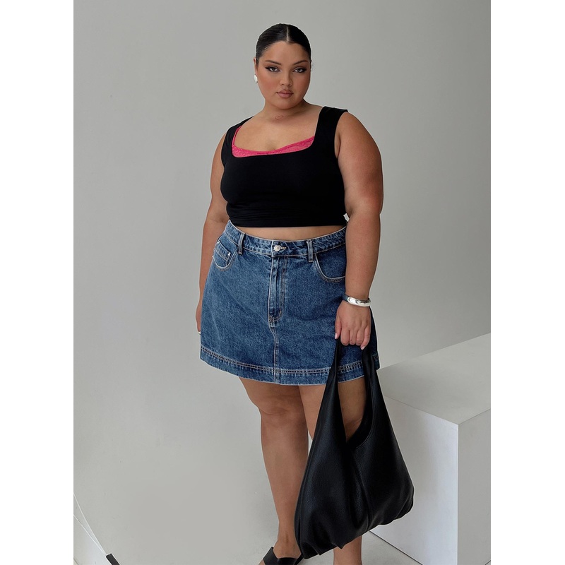 Gazelle Denim Skort Mid Wash Curve