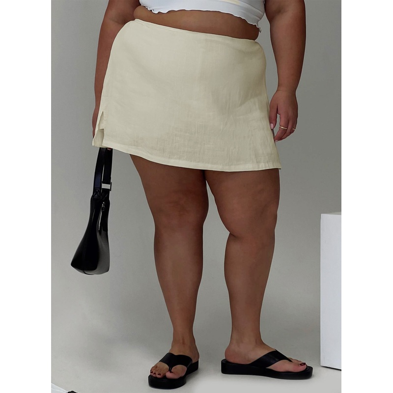 Gigi Skort Linen Cream Curve