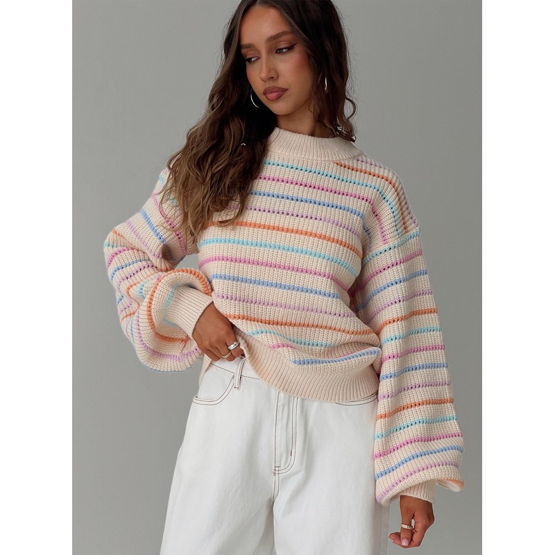 Harmony Balloon Sleeve Knit Sweater Multi