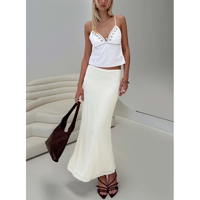 Love Like Yours Lace Maxi Skirt Cream