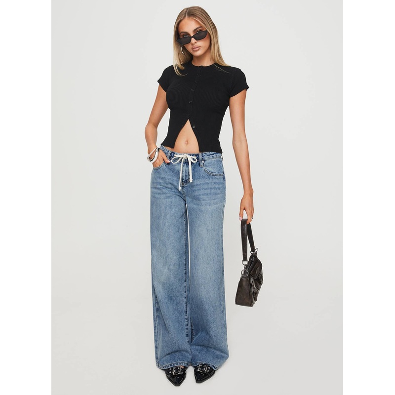 Mellowed Out Slouchy Jeans Mid Blue