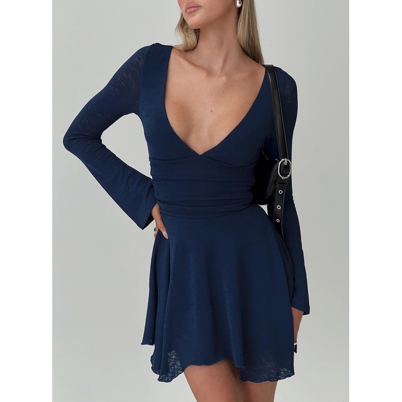 Nautia Long Sleeve Romper Navy