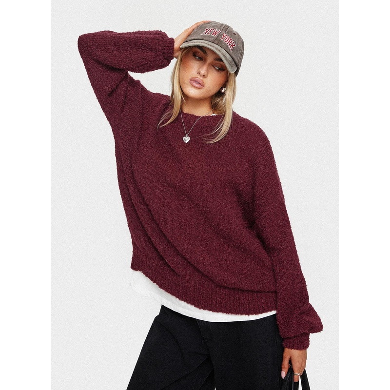 Niomie Knit Sweater Burgundy