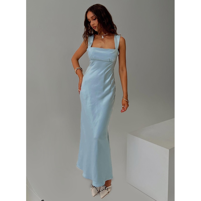 Radioactive Bias Cut Maxi Dress Ice Blue