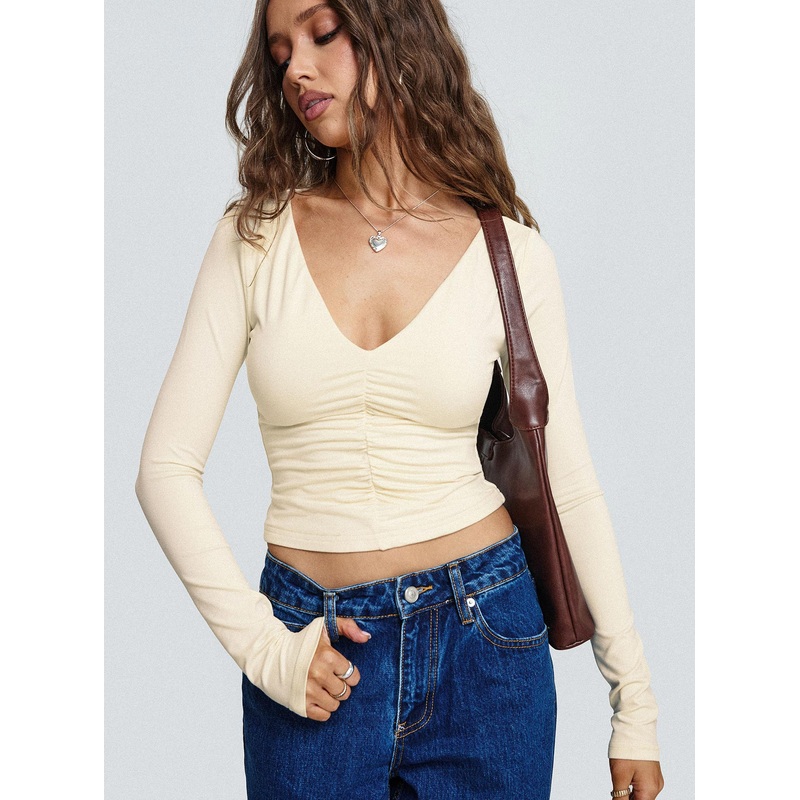Riva Ruched Top Cream