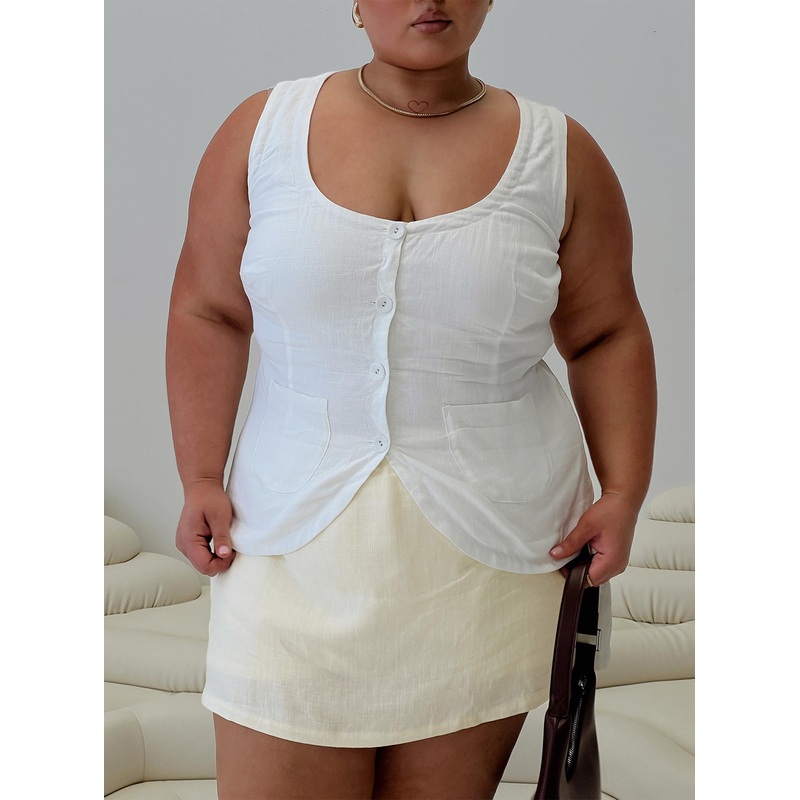 Spirito Vest Top White Curve