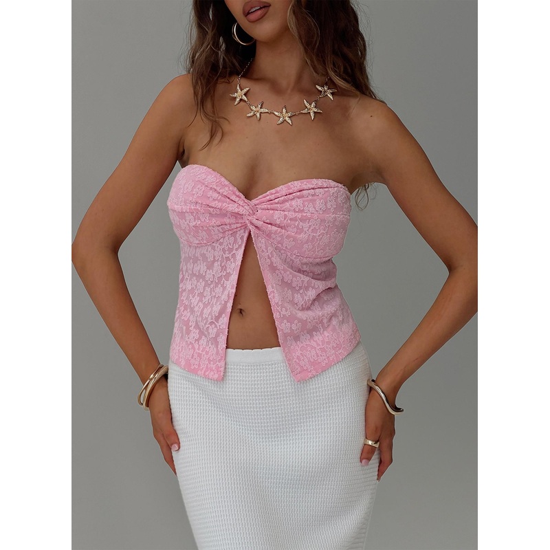 Squeaky Strapless Top Pink