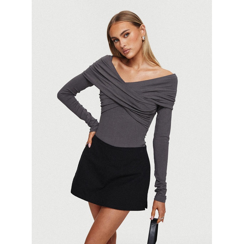 Sundlow Off Shoulder Bodysuit Slate