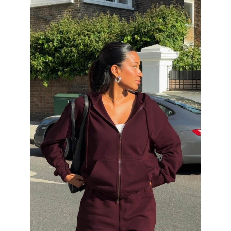 All Day Oversized Hoodie Wine