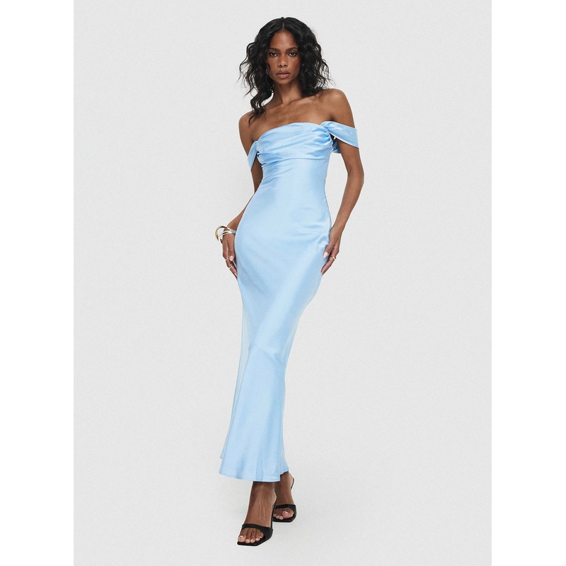 Azura Off The Shoulder Maxi Dress Blue