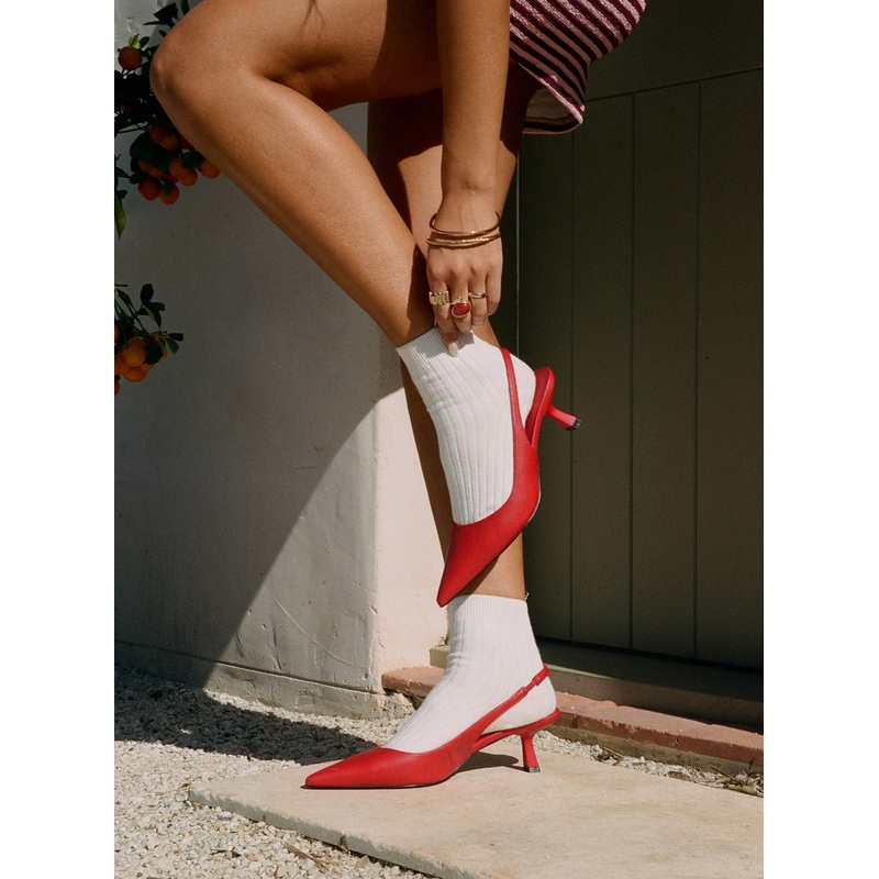 Denalia Pointed Toe Heels Red Matte