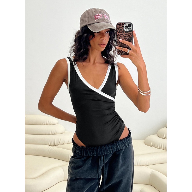 Fiorah Bodysuit Black / White
