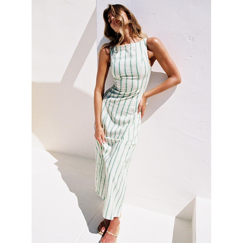 Lewisa Maxi Dress Green Stripe