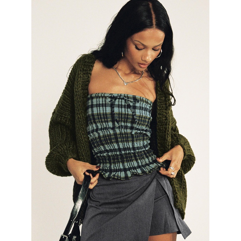 Rigia Top Mono Check Green