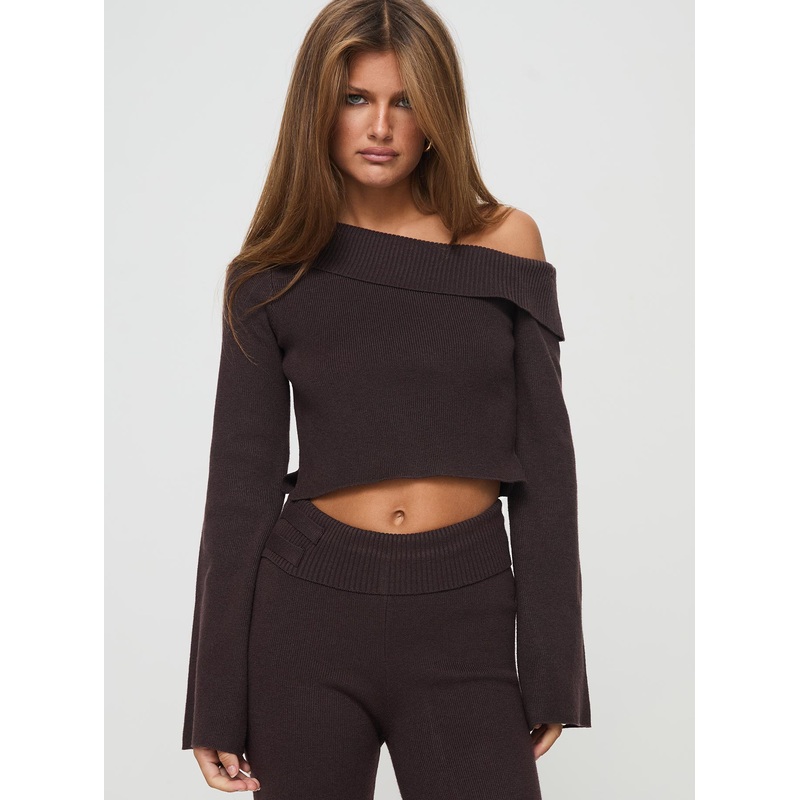 Sina Off The Shoulder Top Chocolate