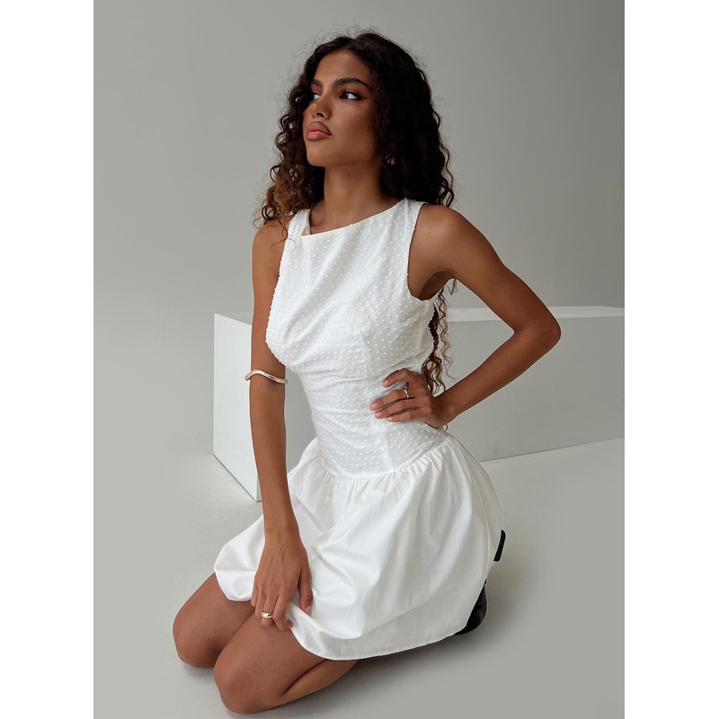 Square It Mini Dress White