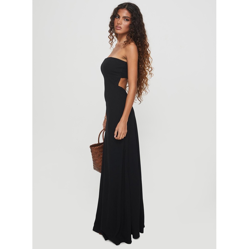 Yahir Strapless Maxi Dress Black