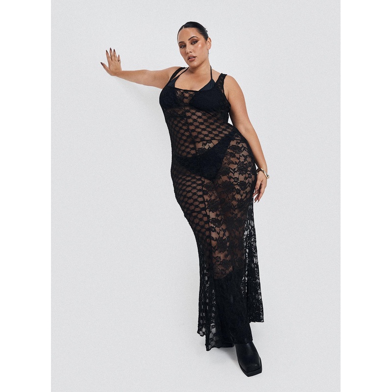 Zhara Lace Dress Black Curve